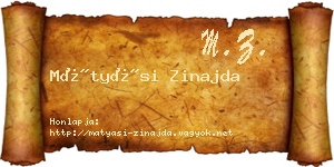 Mátyási Zinajda névjegykártya